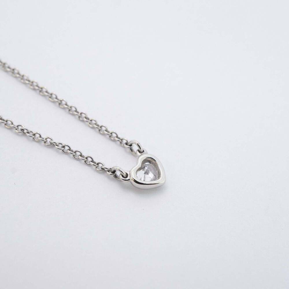 TIFFANY Authentic Silver Diamond Heart Necklace - Picture 2 of 8